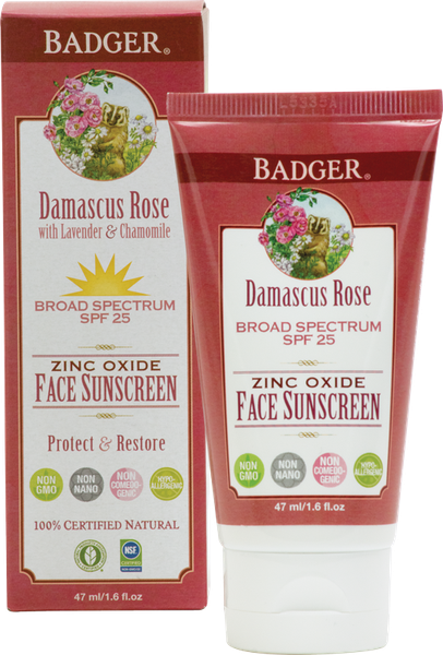 Badger Damascus Rose SPF25 Face Sunscreen Lotion