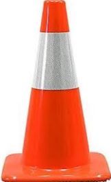 Traffic Cone Flexible Day-glow Orange With Reflective - 450mm