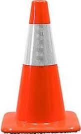 Traffic Cone Flexible Day-glow Orange With Reflective - 750mm