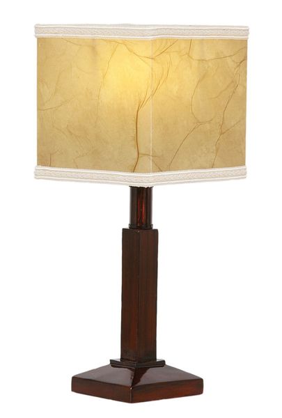 Bright Star Lighting - Resin Table Lamp With Square Parchment Shade