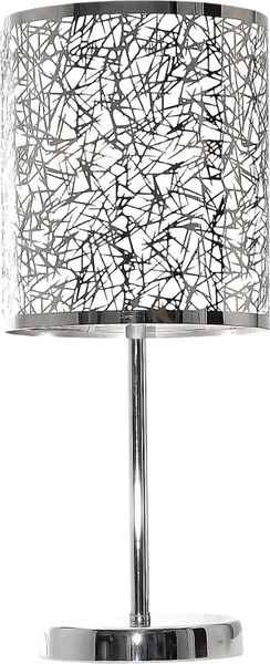 Bright Star - Table Lamp With Silver Patterned Shade - Polished Chrome