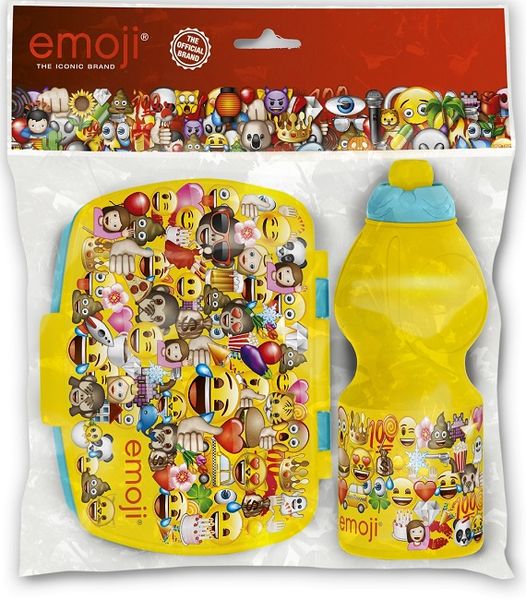 Emoji 2Pc Sport Bottle and Sandwich Box