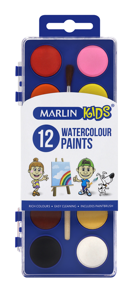 Marlin Kids Watercolours - 12 Pats