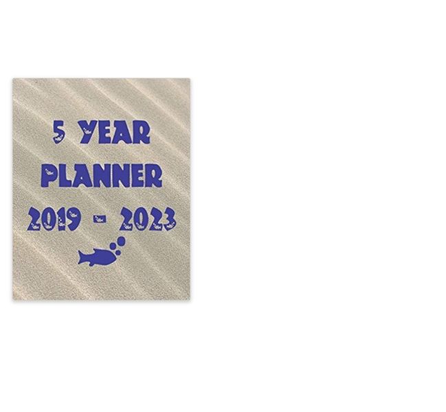 5 Year Planner 2019-2023: Sand Beach Fish Theme, 60 Months Calendar, Monthly Daily Schedule Organizer