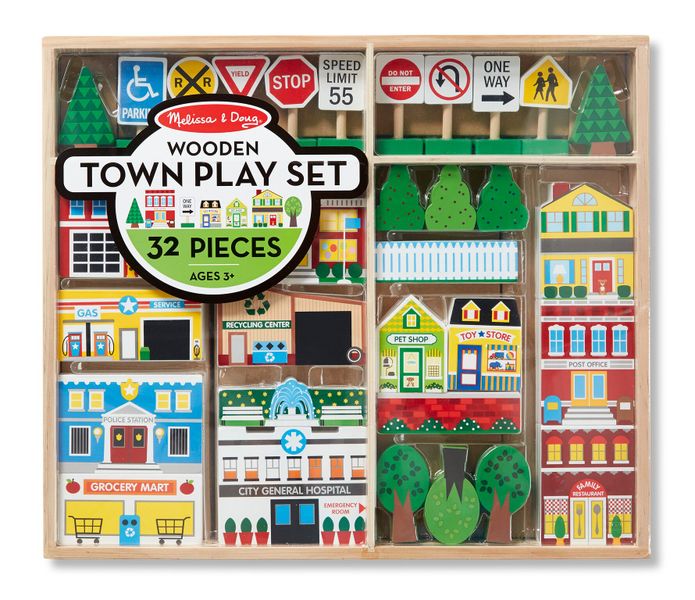 Melissa &amp; Doug Wooden Town Play Set