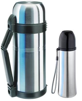 Isosteel - Vacuum &amp; Quickstop Flasks Bundle - Silver