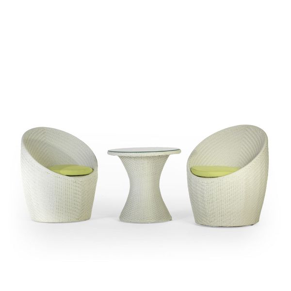 Cielo - Adena Aluminium Frame Patio Set of 3 - White