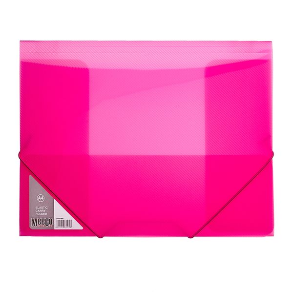 Meeco A4 Carry Folder with Elastic Closure - Pink