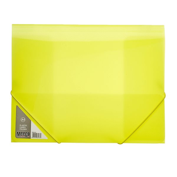 Meeco A4 Carry Folder with Elastic Closure - Yellow