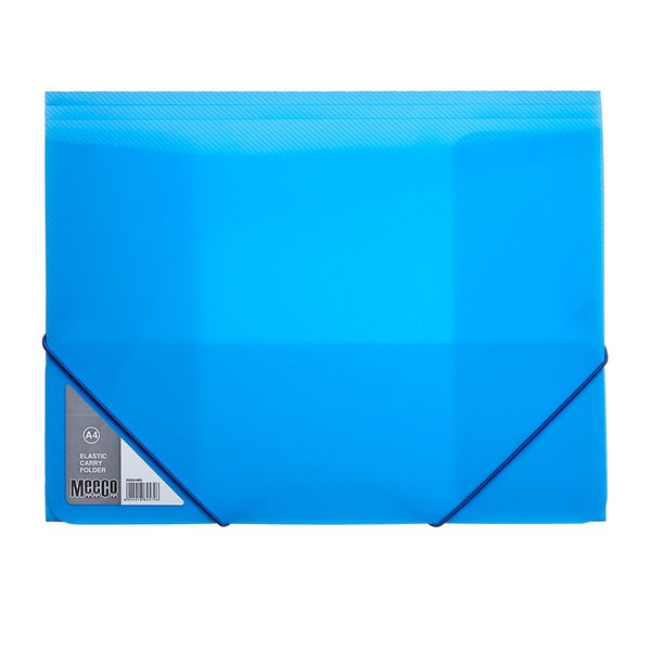 Meeco A4 Carry Folder with Elastic Closure - Blue