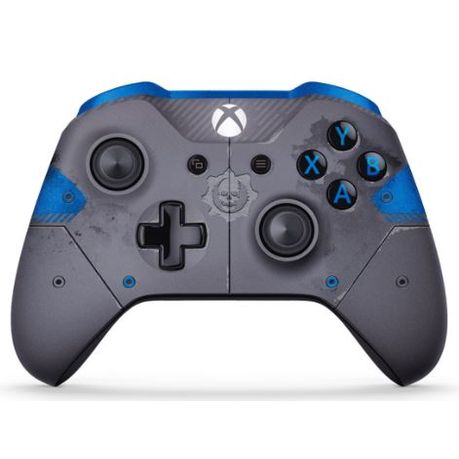 blue and gray xbox one controller