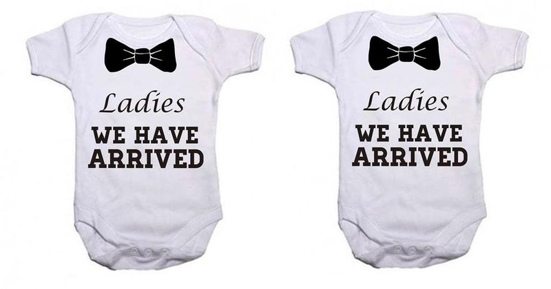 Noveltees ZA Boys Ladies We Have Arrived Twin Pack Baby Grows