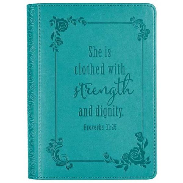 Strength and Dignity Turquoise Flexcover Journal - Proverbs 31: 25