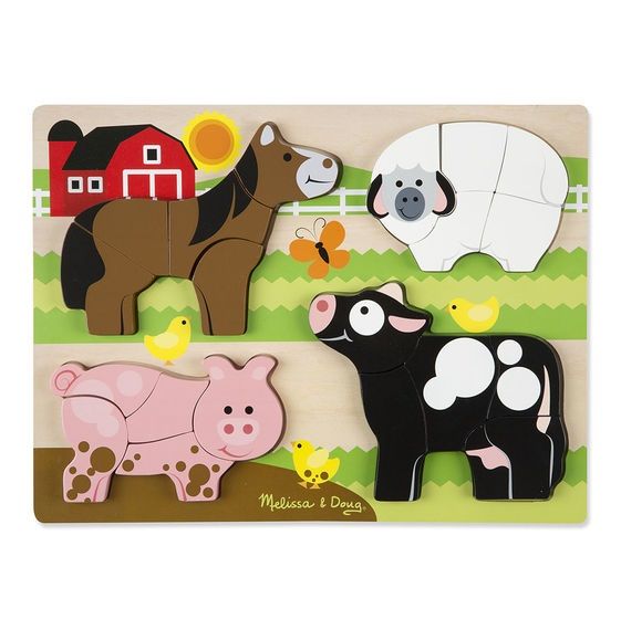 Melissa &amp; Doug Chunky Jigsaw Puzzle - Farm Animals