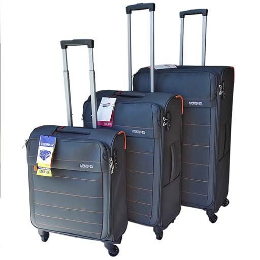 American Tourister Tidal Wave 3 Piece Luggage Spinner Set Stone Grey