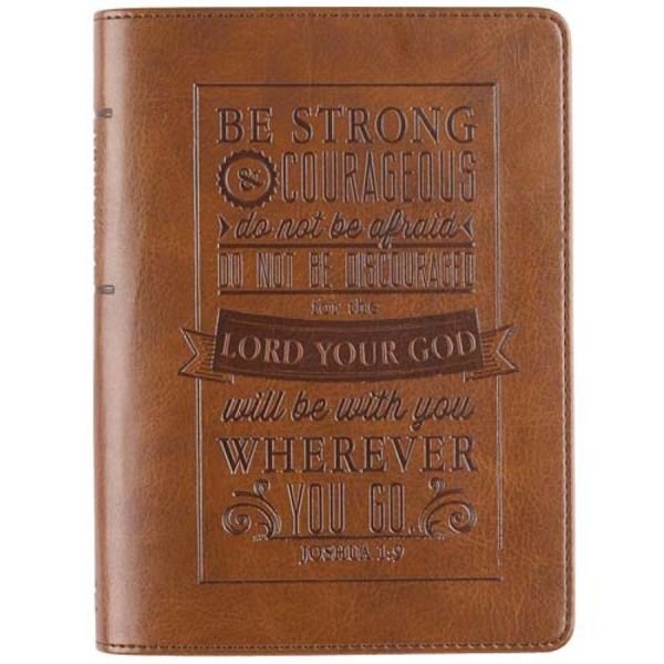 Be Strong &amp; Courageous Brown Flexcover Journal - Joshua 1: 9