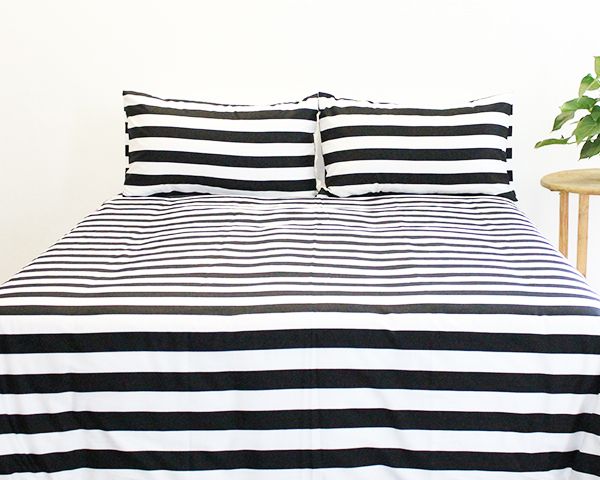 Panama Stripe Duvet Cover Set-Double