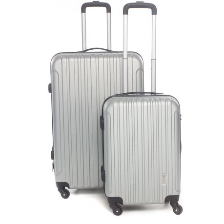 Medoodi Dallas ABS 2 Piece Luggage Set Silver