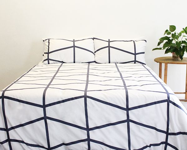 Whiteheads 100% Cotton 200TC- Geo Navy Duvet Cover