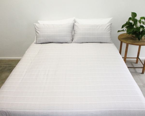 Whiteheads Herringbone Duvet Cover Set Grey and White