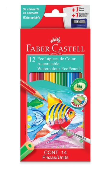 Faber-Castell 12 Full Length Watercolour Ecopencils