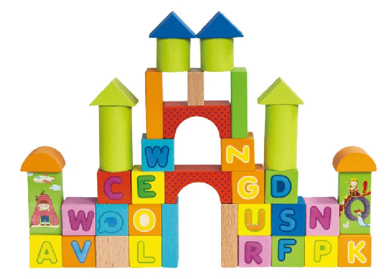 Jeronimo Wooden Blocks - Alphabet - 100 Piece