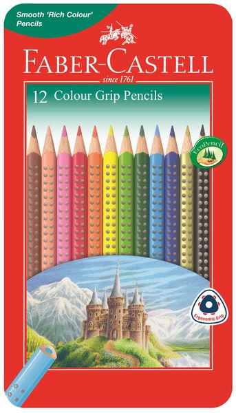 Faber-Castell Colour Grip Pencils (Tin of 12)