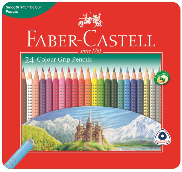 Faber-Castell Colour Grip Pencils (Tin of 24)