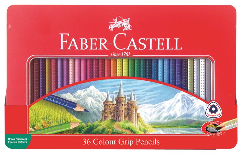 Faber-Castell Colour Grip Pencils (Tin of 36)