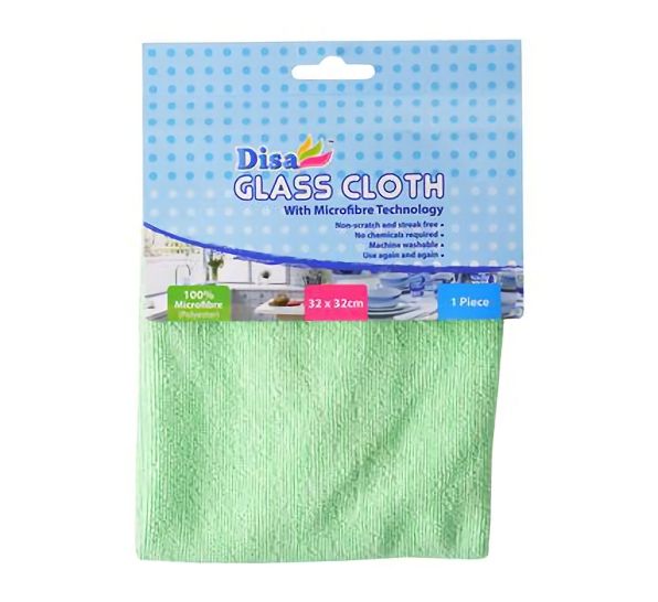 Bulk Pack 5 x Microfibre Cloths, Green For Cleaning 32x32cm Shop