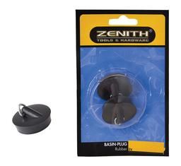 Basin-Plug Rubber 2pce Black - 6 Pack