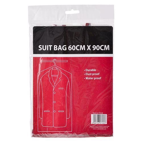 Bulk Pack 5 x Plastic Suit Bag Zip Closing 90x60cm Shop Today. Get it