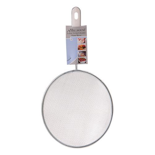 Hillhouse Sieve 18cm, Metal Rim, Metal &amp; Plastic Handle - 4 Pack