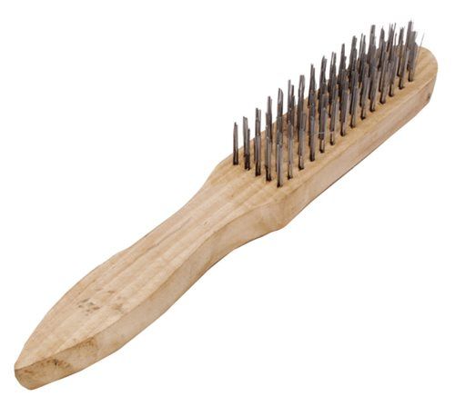 Wire Brush &amp; Handle 300mm Fine Bristle - 12 Pack