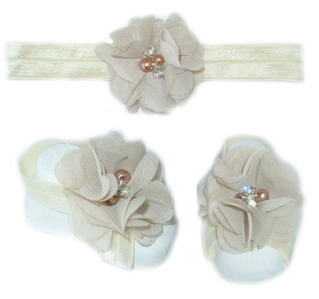 Diamante Headband with Barefoot sandal - White