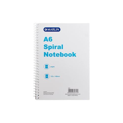 Marlin A6 Spiral Bound Note Book A6 100-Page - 10 Pack