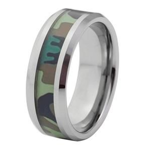 Yeoman Men's Army Camouflage Inlay Tungsten Ring