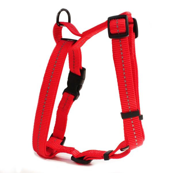 Dogs Life - Reflective Super soft Webbing H Harness - Small - Red