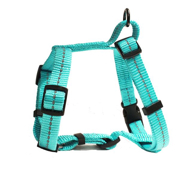Dogs Life - Reflective Super soft Webbing H Harness - Large - Turquoise