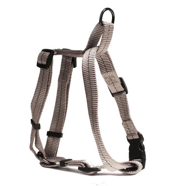 Dogs Life - Reflective Super soft Webbing H Harness - Medium - Grey