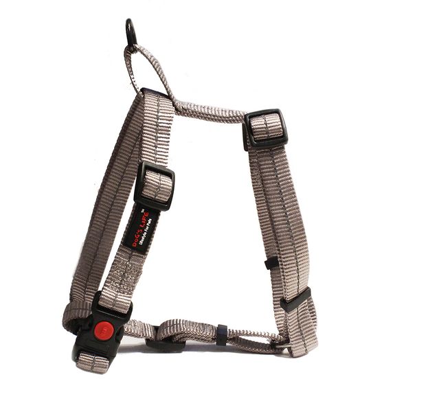 Dogs Life - Reflective Super Soft Webbing H Harness - Extra-Large - Grey
