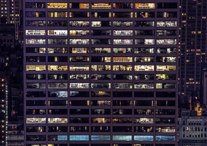 workART Curated Photographic Canvas - Office Blocks by Vladimir Kudinoy