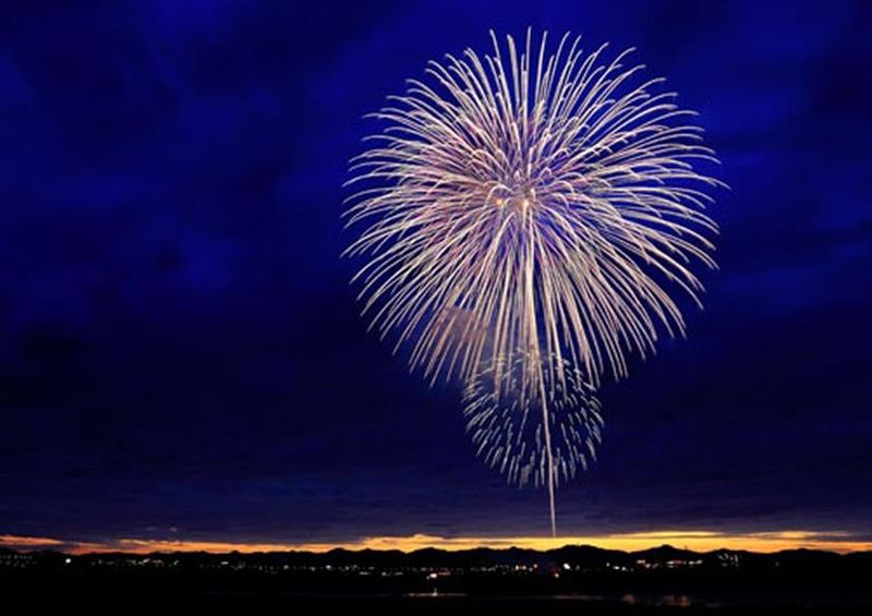 workART Curated Photographic Canvas - Fireworks by Kazuend