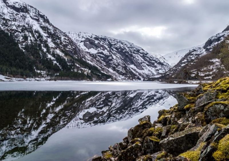 workART Curated Photographic Canvas - Mirror Lake by Pierre Bouillot