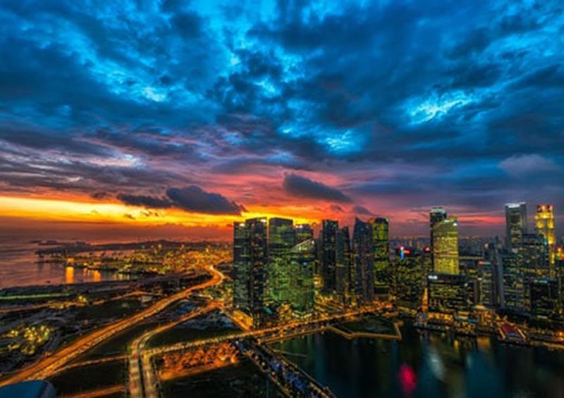 workART Curated Photographic Canvas - City Night Light by Dmitry Sytnik