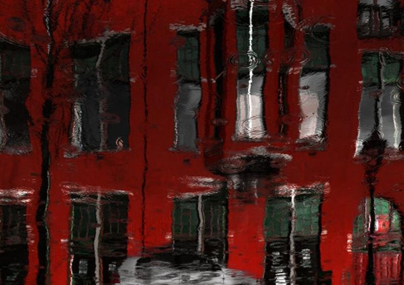 workART Curated Photographic Canvas - Red House Reflections by 1x Com