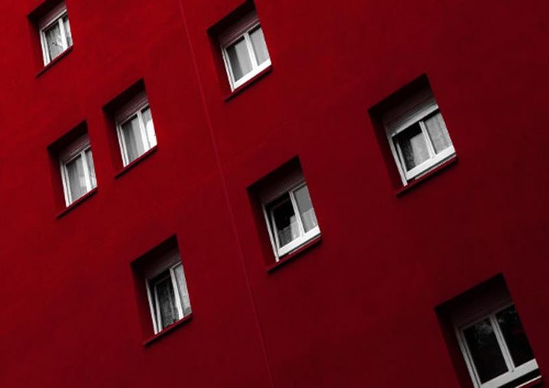workART Curated Photographic Canvas - Red White Combi by 1x Com
