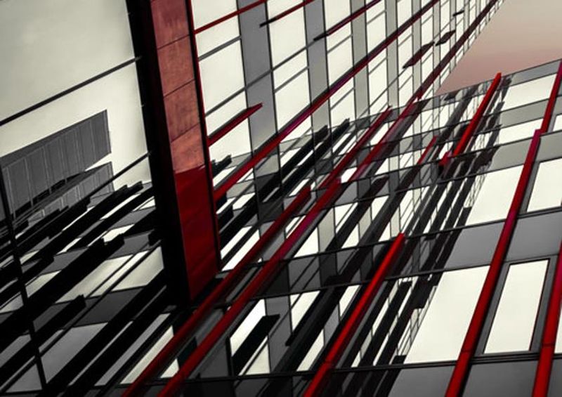 workART Curated Photographic Canvas - Red Lines by Gilbert Claes