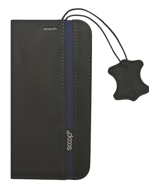 Scoop Genuine Leather Executive Folio For iPhone 7 - Black