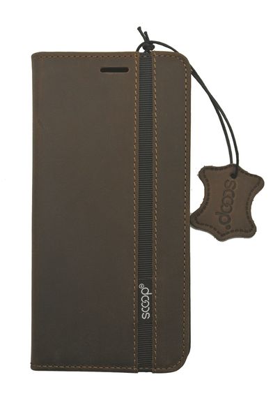 Scoop Genuine Leather Executive Folio For iPhone 7 - Brown